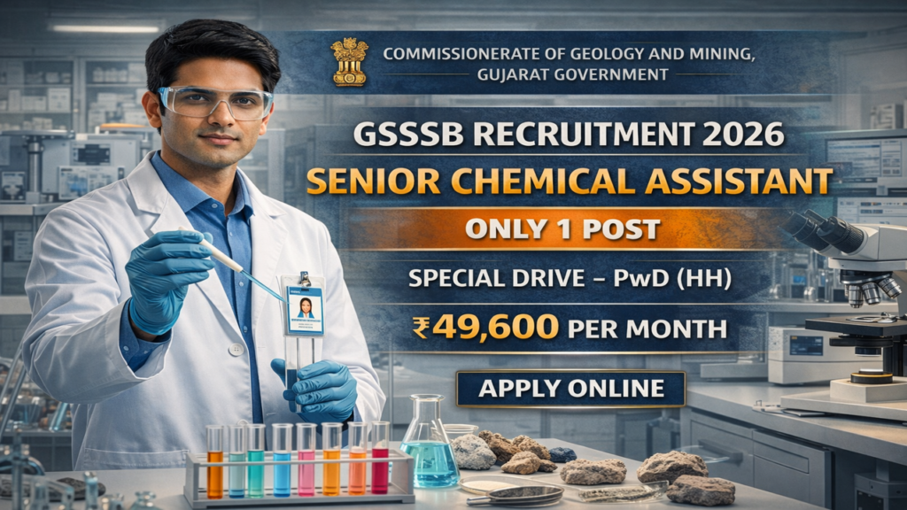 GSSSB Senior Chemical Assistant Recruitment 2026