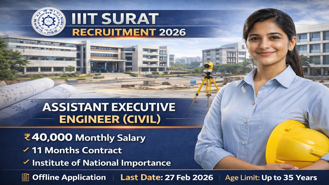 IIIT Surat Recruitment 2026: असिस्टेंट एग्जीक्यूटिव इंजीनियर (सिविल) पद ...