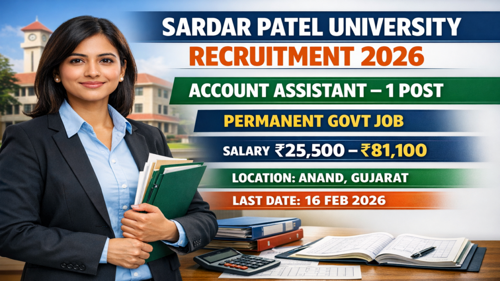 Sardar Patel University Account Assistant Recruitment 2026